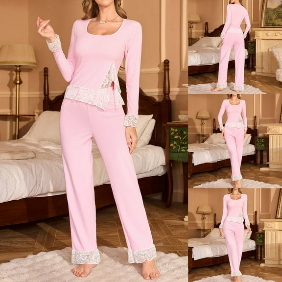 Weiqiqre Womens Pajama Sets Casual Long Sleeve Tunic Tops Legging Pants Matching Lounge Sets Sweatsuits