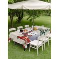 thumbnail image 3 of Outdoor Tablecloth with Umbrella Hole and Zipper, Beige Christmas Rectangle Table Cloth 60x102 Inch Waterproof Tablecloth, Snowman Xmas Tree Poinsettia Snowflake Picnic Table Cover for Patio Camping, 3 of 7