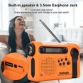 thumbnail image 5 of Outdoor Emergency Radio Portable Radio AM FM SW Solar Powered Crank Radio with LED Flashlight SOS Alarm-Green, 5 of 5