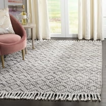 SAFAVIEH Natura Aifric Braided Diamonds Area Rug, Charcoal, 6' x 6' Square
