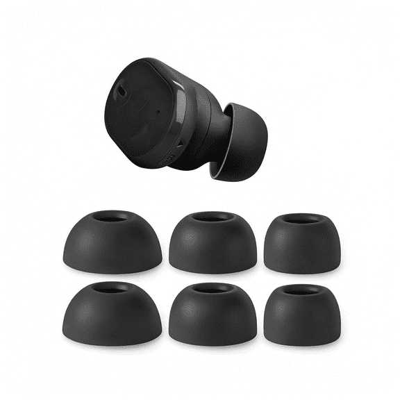 GJX Soft Silicone Eartips for Tune Buds 2 Ear Tips, Replacement Eartips Earbuds Earpads Durable Ear Bud Rubber Tips (Black,S/M/L)