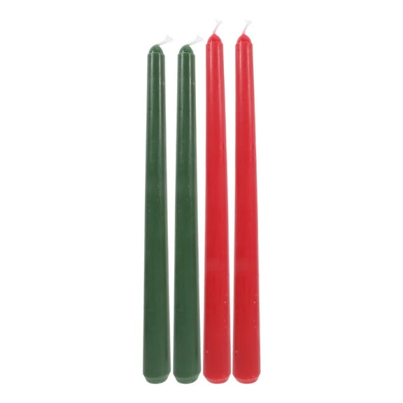 MUSEYA Christmas Dripless Taper Candles with Colorful Design for Holiday Decor Soy Wax Assorted Color 4pcs