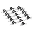 thumbnail image 1 of Unique Bargains 22Pack 1/4' Cable Clamp U Shape Stainless Steel Rubber Cushioned Pipe Strap, 1 of 5
