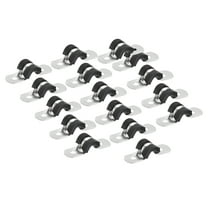 Uxcell 30Pack 1/4" Cable Clamp U Shape Stainless Steel Rubber Cushioned Pipe Strap