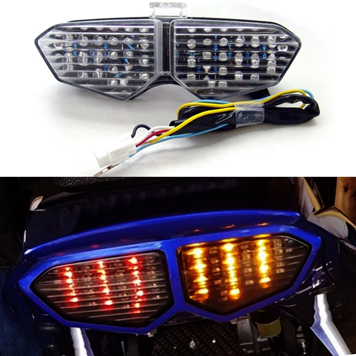 Clear Motocycle LED TailLight Brake Turn Signal Fits For Yamaha YZF R6  2003-2005 & YZF R6S 2006-2008