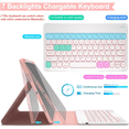 thumbnail image 5 of Vinci Keyboard Case for iPad Air 13-inch (M2) 2024 and iPad Pro 12.9 inch (6th/5th/4th/3rd Gen), 7 Colors Backlight Magnetic Detachable Wireless Keyboard Cover with Pencil Holder (Pink), 5 of 10