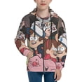 thumbnail image 2 of Gravity Falls Teens Sweatshirts Novelty Print Zip Up Hoodie Jacket Long Sleeve Hooded Sweatshirt Hoody Coat With Pocket Large, 2 of 8