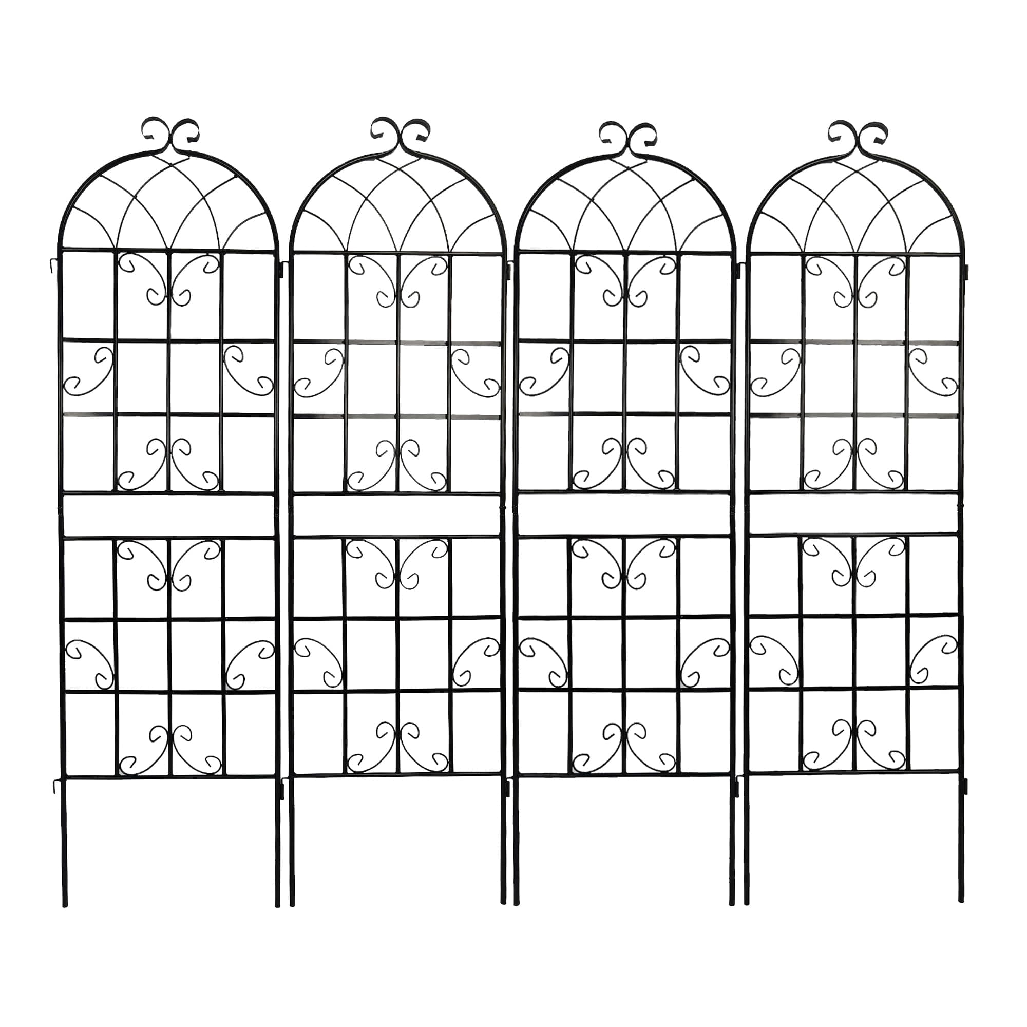MAYEERTY 2 Pack Metal Garden Trellis 71 x 19.7 Inch Rustproof Climbing Plants Support Black Outdoor Flower