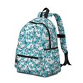 thumbnail image 2 of White Blue Butterfly Pattern Cute School Backpack with Padded Back and Adjustable Shoulder Straps 13.4"x11"x4.7", 2 of 5