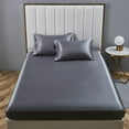 thumbnail image 2 of ANMINY Satin Fitted Sheet Full Size 14 Inch Deep Pocket Bed Sheet Silk Sheet Ultra Soft Machine Washable, Dark Gray, 2 of 6