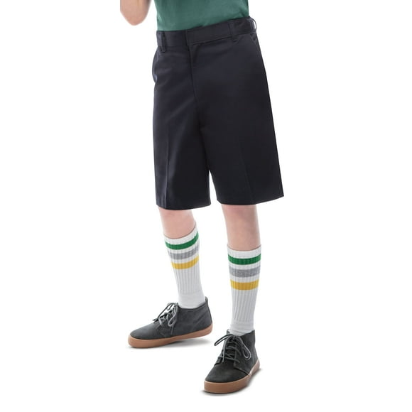 Classroom Big Boys' Uniform Husky Flat Front Short, Navy Blue, 14 Husky
