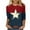 Multicolor#1, variant on UVEASISHA 4th of July Shirts for Women 3/4 Sleeve Stars and Stripes Graphic Tee American Flag Patriotic Tops Multicolor#1 L