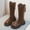 Brown, variant on Luogg Girls Boots Winter Warm Lined Long Boots For Kids Toddler Girls Casual High Knee Boots Non Durable Snow Boots for Girls Size 3.5-4 Years