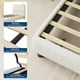 thumbnail image 4 of Tamaño individual-size platform marco de cama: metal frame con strong de madera slats, sherpa fabric forrado, cabecero included, no box spring, noise-free, beige & blanca, 4 of 8