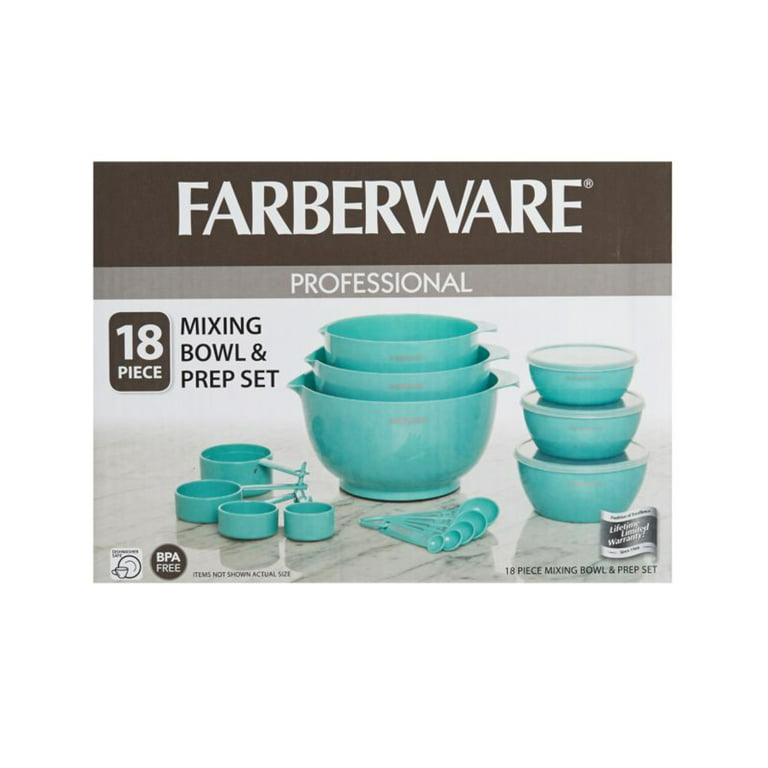 Farberware Professional 20-piece Plastic Mixing Bowl and Prep Set in Aqua -  Walmart.com