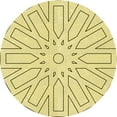 thumbnail image 1 of Ahgly Company Machine Washable Indoor Round Transitional Corn Yellow Area Rugs, 7' Round, 1 of 7