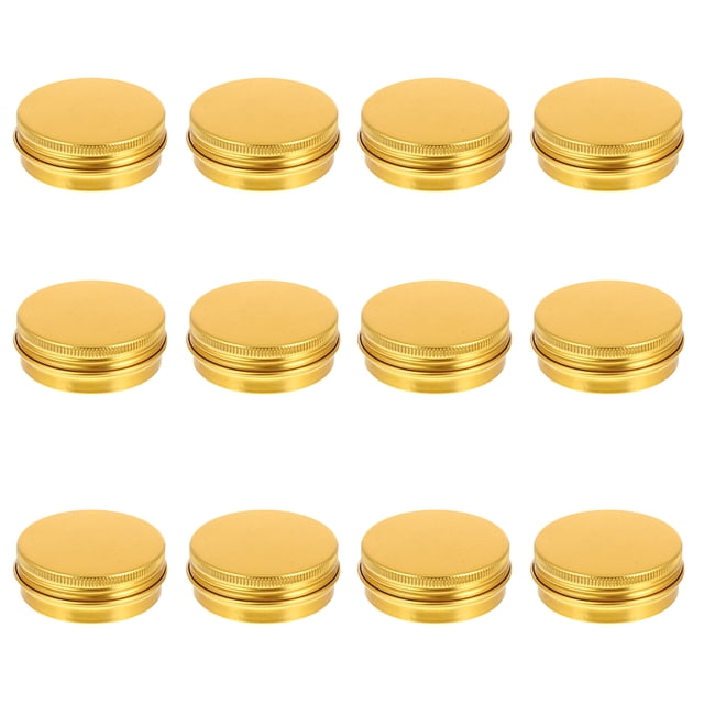 Miangastore Aluminium Cream Box Golden Storage Containers For Home Use 12Set 1.97x1.97x0.79in