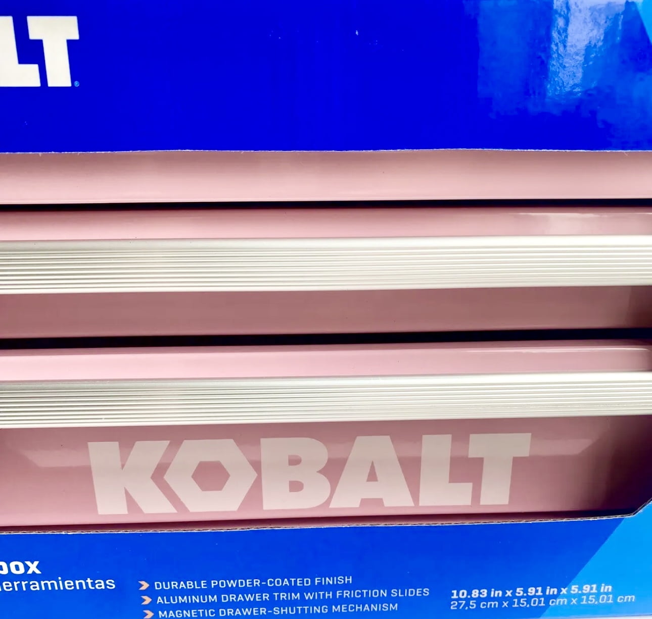Kobalt Mini 2-Drawer Pink Steel Tool Box