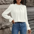 thumbnail image 2 of EDFBUYKRS Blouses for Women Long Sleeve V Neck Boho Smocked Tops Fall Casual Floral Print Chiffon Shirts Xxl, 2 of 6