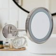 thumbnail image 6 of Jerdon Lighted Makeup Mirror - Corded Wall Mount Magnifying Mirror with LED Lights - Brushed Nickel Finish - 9.5-Inch Diameter - Model HL1016NL, 6 of 6