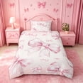 thumbnail image 2 of meiyoeat Pink Princess Bowknot Twin Duvet Cover For Girls,Modern Bow Tie Twin Bedding For Kids,Pink Reversible,2-Piece(No Comforter), 2 of 6