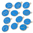thumbnail image 4 of Colgante de 12 constelaciones, fabricación de joyas DIY, collar, pulsera, suministros de artesanía, 15x12mm, azul real, 4 of 14
