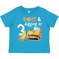 thumbnail image 3 of Inktastic Three and Digging It Bulldozer 3rd Birthday Boys or Girls Toddler T-Shirt, 3 of 5