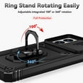 thumbnail image 6 of for Motorola Moto G Power 5G 2024 Case with Slide Camera Cover HD Screen Protector [ Grade Drop Tested]  Ring Holder Kickstand Protective Phone Case for Moto G Power 5G 2024, Black, 6 of 17