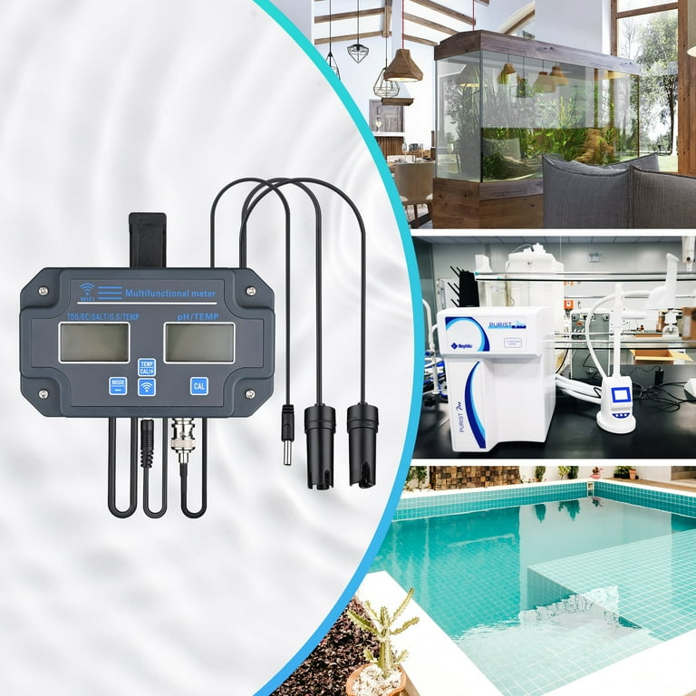 Wi-Fi Water Quality Tester 6-in-1 PH Monitor Measure PH/EC/TDS/Salinity