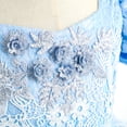 thumbnail image 4 of IBTOM CASTLE Kids Girls Cinderella Princess Cosplay Costume Dress&Accessories Party Carnival Fancy Dress up Long Evening Gown 2-3 Years Blue-Lace, 4 of 8