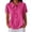 Hot Pink, variant on Breezora Women's Knit Collared Short Sleeve Shirt, Button Down Waffle Texture Loose Fit Summer Blouse