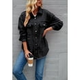 thumbnail image 3 of Solid Color Distressed Jacket, Black, Small, 3 of 5