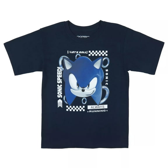 Sonic The Hedgehog Shirt Big Boy's Let's Roll Short Sleeve Graphic Tee