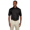 thumbnail image 1 of The Harriton Mens Easy Blend Short Sleeve Twill Shirt Shirt with Stain-Release - BLACK - 4XL, 1 of 2