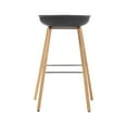 thumbnail image 4 of Bronte Living 26 inch Modern Polypropylene Counter Stool with Footrest for Kitchen, Restaurant - Series Connor - White with Natural Wood Legs, 4 of 7