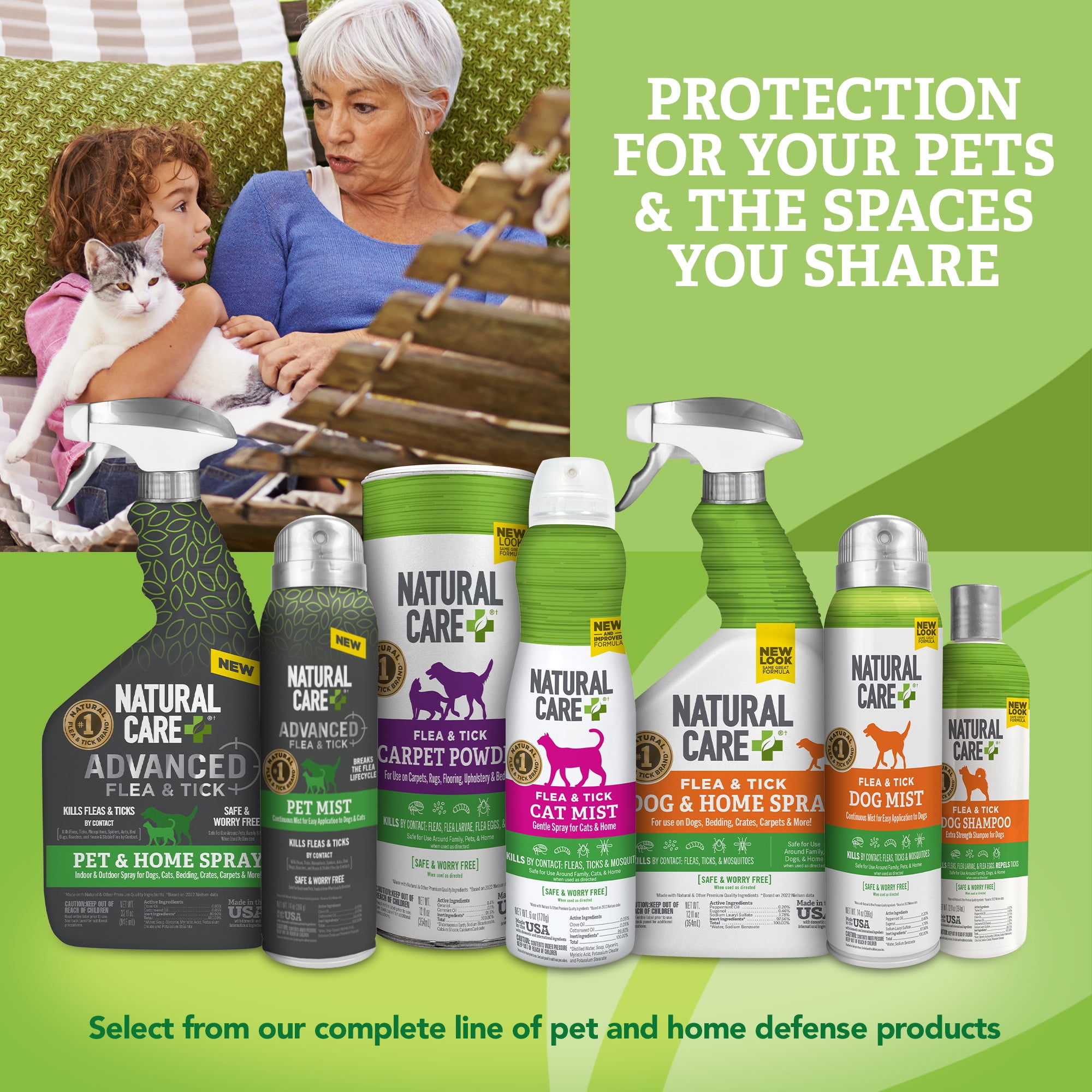 (3 pack) Natural Care Flea & Tick Spray for Cats - 6oz.