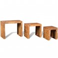 thumbnail image 4 of vidaXL Nesting Table Set 3 Pieces Solid Mango Wood, 4 of 5