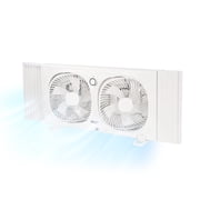 Comfort Zone 9 in. Twin Window Fan, 2 Speeds, Rotating Heads, Bug Screen
