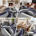 thumbnail image 5 of Rectangle Area Rugs 5 x 7 Ft, Blue Geometric Non-Slip Residential Carpet, Grey Vintage Neutral Abstract Striped Art Indoor Crawling Mats Runner Rugs for Living Room/Dining Room/Bedroom, 5 of 8