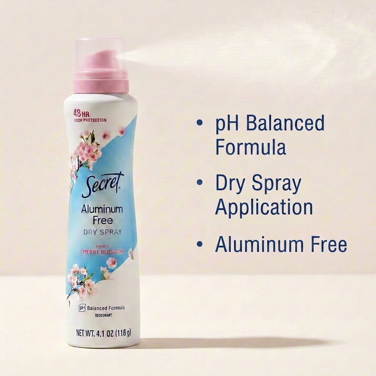 Secret Dry Spray Aluminum Free Deodorant, Cherry Blossom photo 7