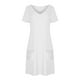 thumbnail image 4 of Sexy Vestido Casual para las Mujeres de Verano Color Sólido Manga Corta Vestido con Cuello en V, Poliéster Ligero para la Fecha, la Fiesta Y el Uso Casual Diario, 4 of 7