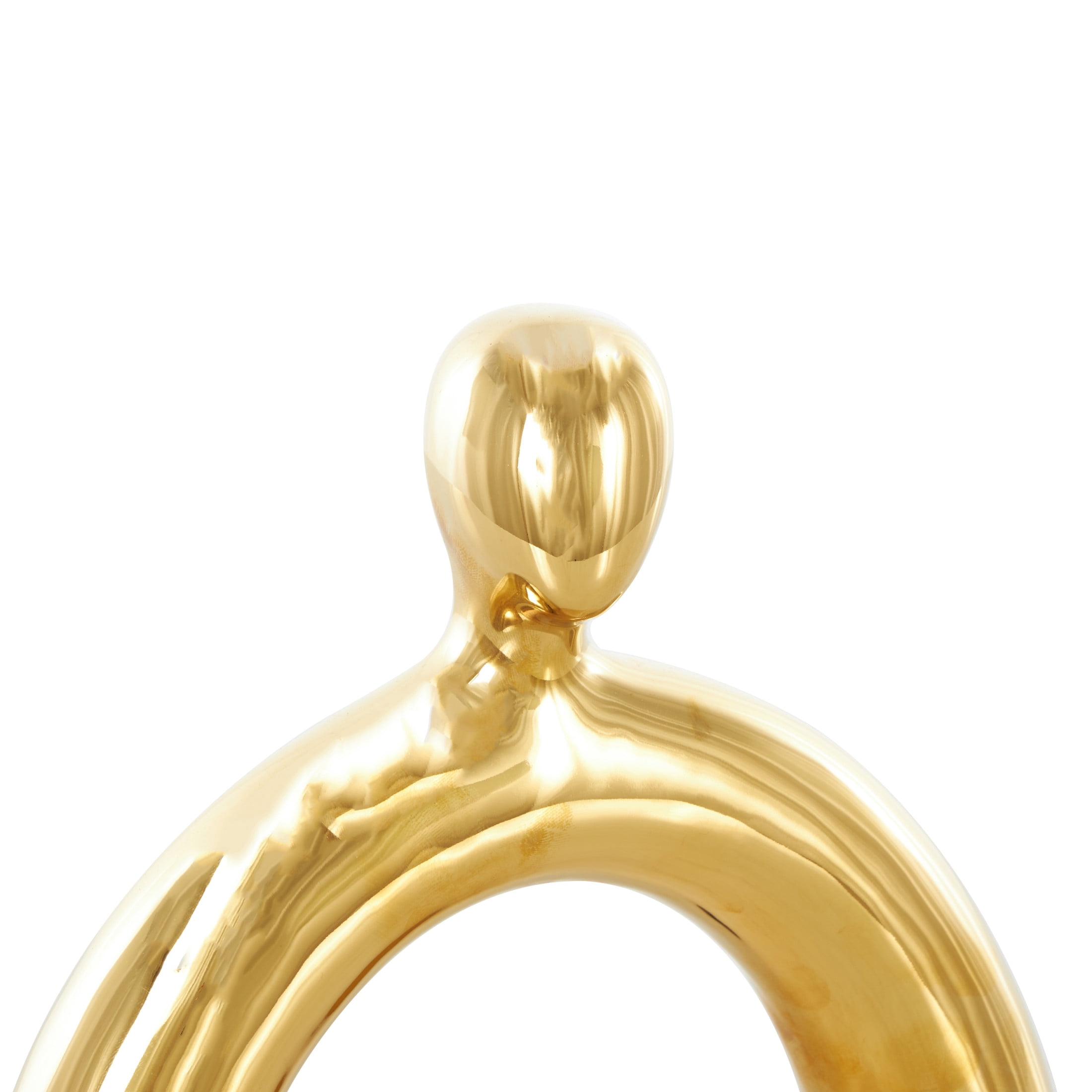 11", 9", 6"H Gold Ceramic Abstract Arched Family Sculpture, by DecMode (3 Count)