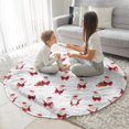thumbnail image 3 of White Christmas Santa Pattern Round Blanket,Comfortable Soft Flannel Throw Blanket,All Season,Warm Lightweight Blankets for Sofa Bed Couch Living Room Chair 47"x47", 3 of 5