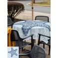 thumbnail image 5 of Outdoor Tablecloth with Umbrella Hole for Patio/Picnic/Party/Camping, Navy Blue Starfish Waterproof Table Cloth Square Cover Washable, Vintage Gray Farmhouse Coastal Summer (54"x 54"), 5 of 9