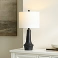 thumbnail image 2 of SAFAVIEH Solyn 22 in. Modern Black Ceramic Table Lamp with White 100% Cotton Shade, 2 of 6
