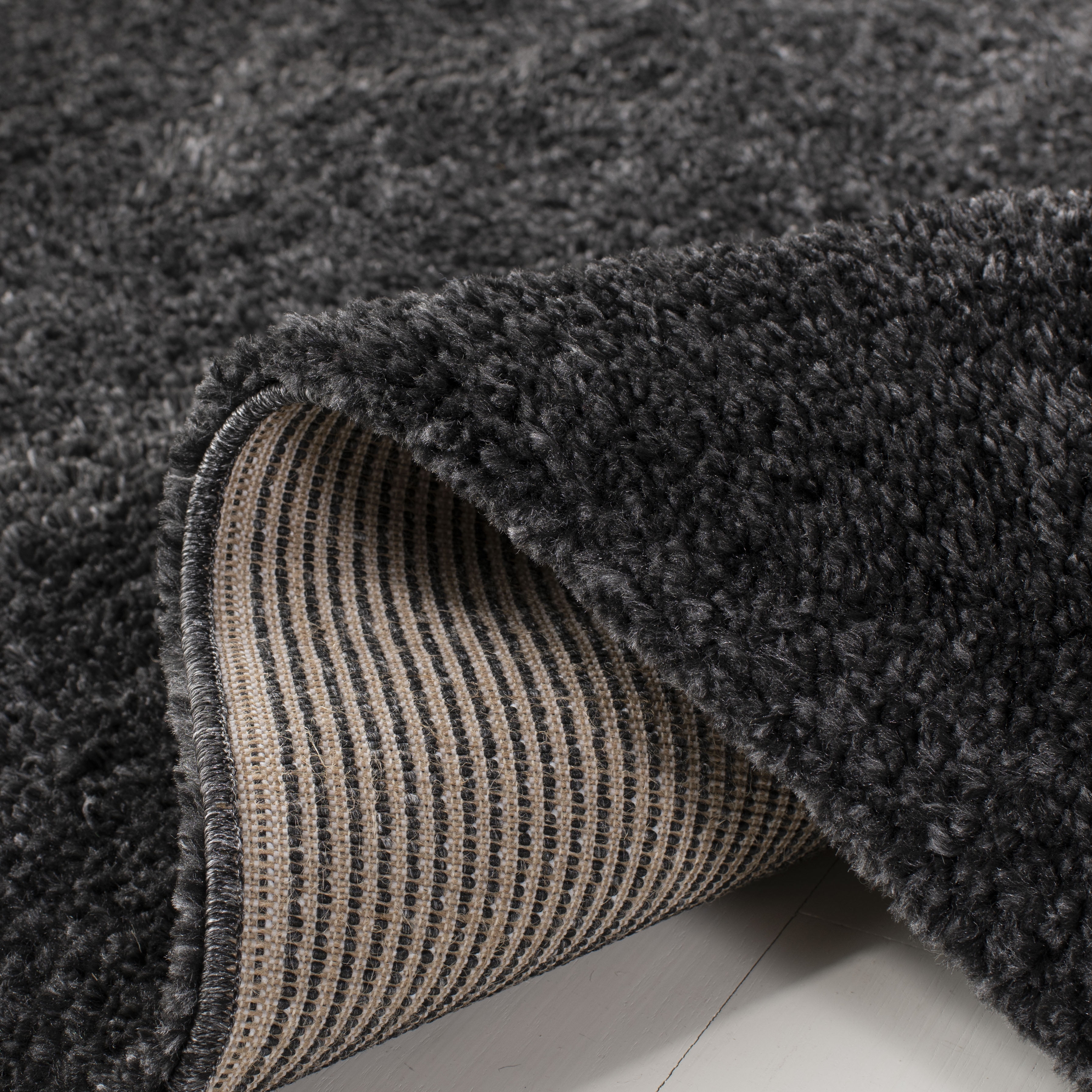 Safavieh August Carlene Solid Plush Shag Area Rug, Charcoal, 6' x 8'