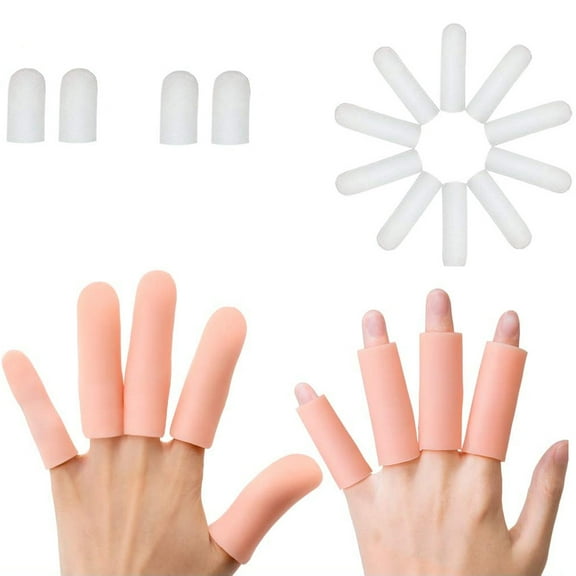 D-GROEE 10PCS Gel Finger Cots, Finger Protector Support Finger Sleeves Great for Trigger Finger, Hand Eczema, Finger Cracking, Finger Arthritis and More