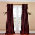 thumbnail image 7 of Ruched Jet Black 120 x 50-Inch Faux Silk Taffeta Curtain Single Panel, 7 of 7