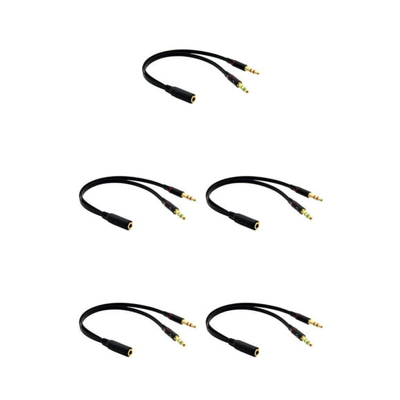 tamizeot 3.5 mm Audio Extension Cable for P20 lite Stereo 3.5mm for Aux Cable for Headphones Redmi 5 plus PC black 5Set