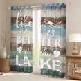thumbnail image 2 of Homewish Rustic Lake House Black Out Curtains for Teen, Vintage Countryside Style Curtains Pack of 2 (42x63 Each), Green Blue Wooden Plank Bedroom Curtains, Blackout Curtains Decor, 2 of 6